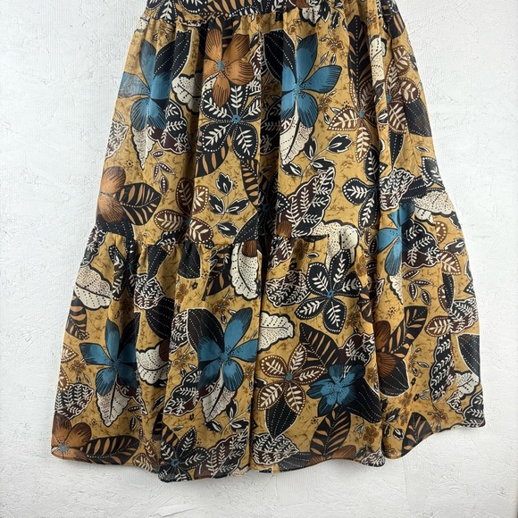 Coldwater Creek Multicolor Floral Mini Dress Sleeveless Drop Waist Beaded Size 8 - Picture 12 of 12